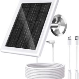 Ring Solar Panel Charger, 5W Solar Panel for Security Camera, Compatible for Ring Camera with Battery, Waterproof Solar Panel with Type-C, Micro